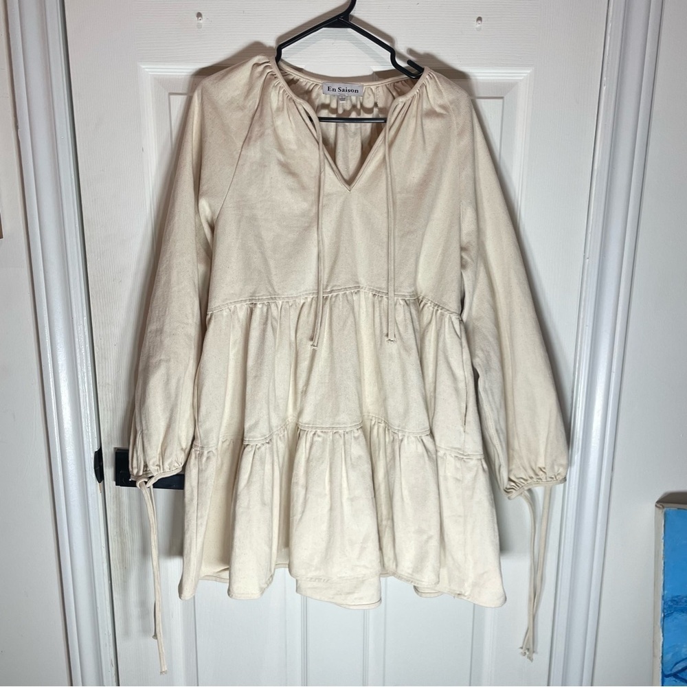 En Saison Cream Casual Kids Dress